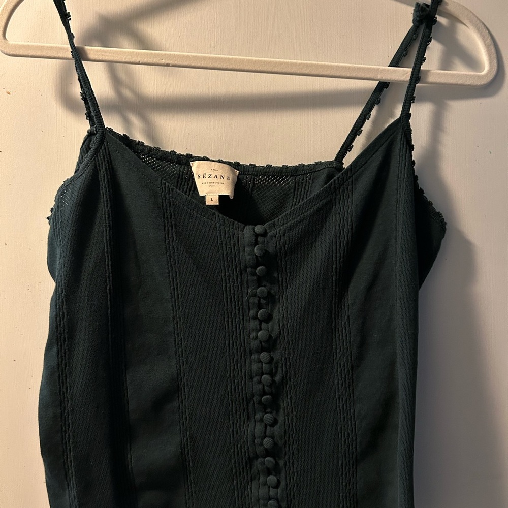 Sezane emerald green cami top